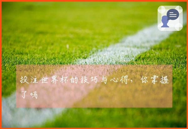 投注世界杯的技巧与心得，你掌握了吗